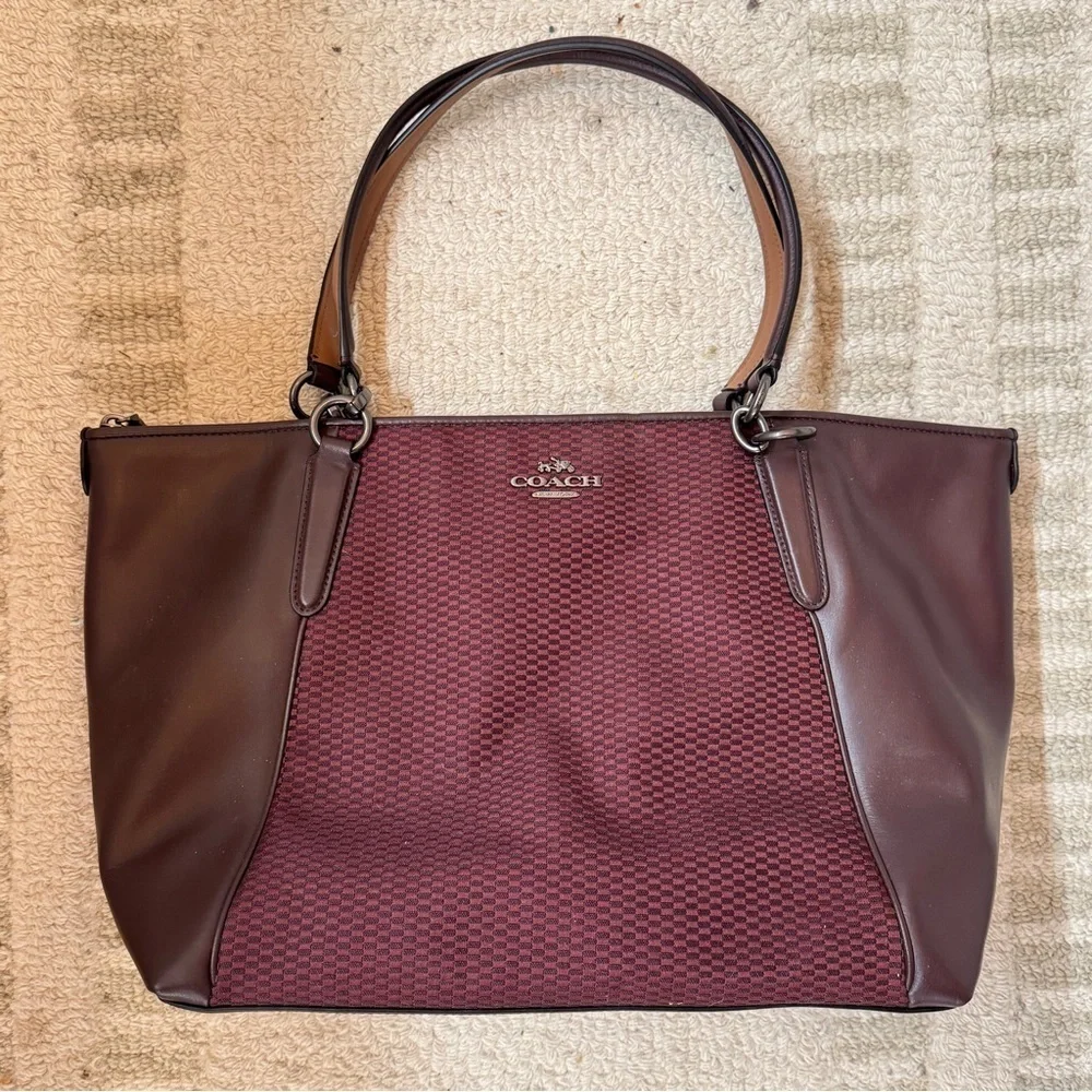 Coach Ava Legacy Tote Bag in Oxblood